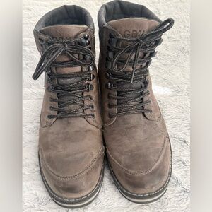 GBX Men's Gray/Brown Lace-Up Boots